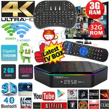 T95Z плюс 2 г 16 г 3 г 32 г Android 6.0 TV Box Amlogic S912 Восьмиядерный Двойной Wi-Fi 1000 м LAN Smart TV Box 3D 4 К медиаплеера PK X96