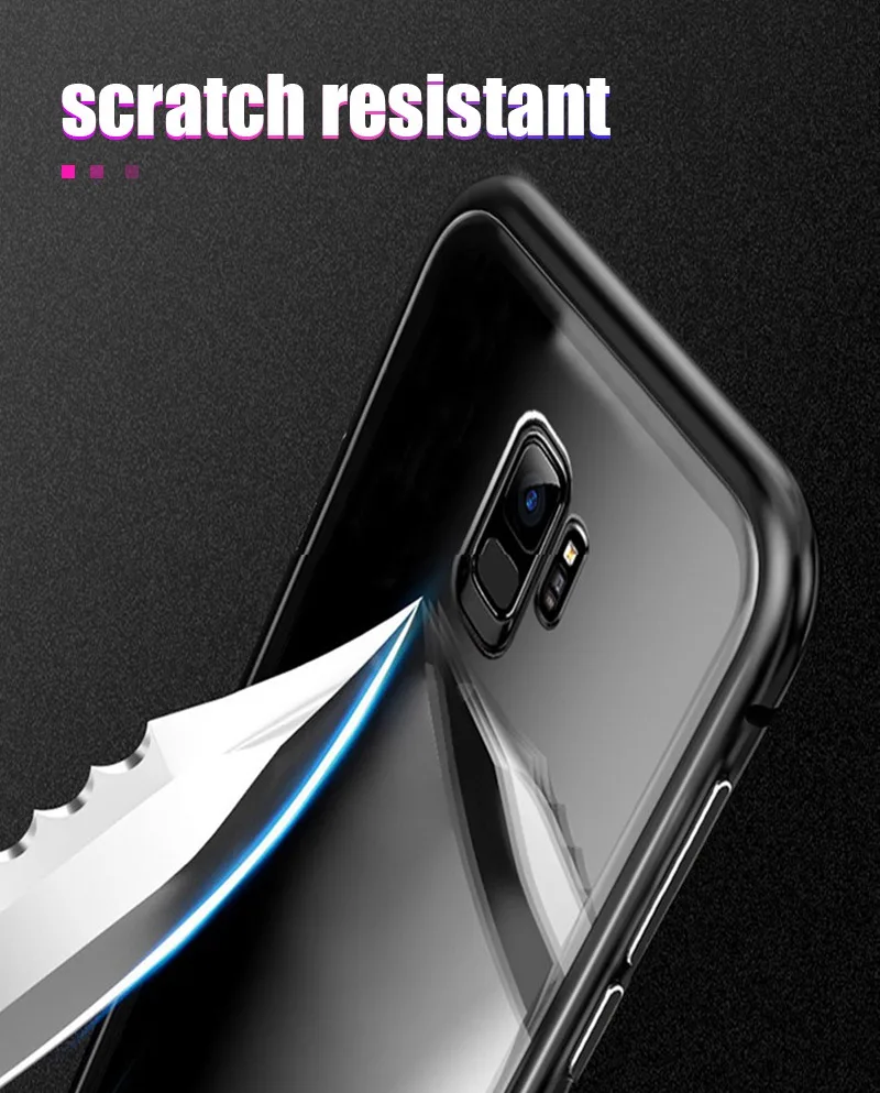 Artisome Magnetic Adsorption Case For Samsung Galaxy S9 S8 Plus Case For Samsung Note 8 Magnet Metal Tempered Glass Back Cover   (8)