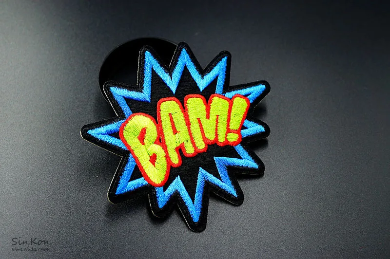 Размер BAM: 9,5X10,0 см DIY тканевая нашивка Вышитые Симпатичные значки хиппи железные на детей мультфильм для одежды наклейки