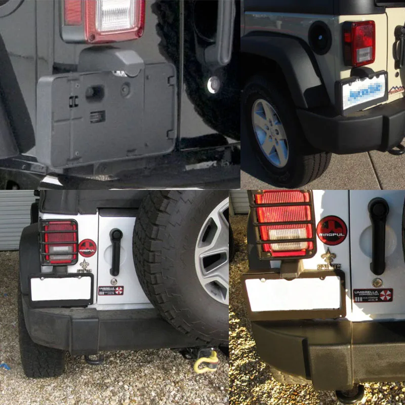 Автомобильный держатель заднего номерного знака Partol с рамкой для Jeep Wrangler JK Unlimited