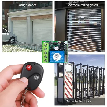 

1CH RF Relay Receiver Controller 433Mhz Remote Control Switch for Light Car Garage Door AC 85V ~ 250V 110V 220V
