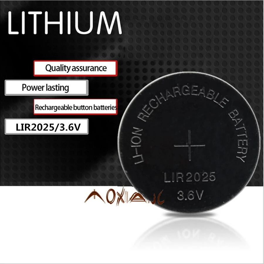 

High quality NEW 2PCSX LIR2025 3.6V Button Coin Cell Battery LIR2025 Rechargeable Battery can replace CR2032 battery