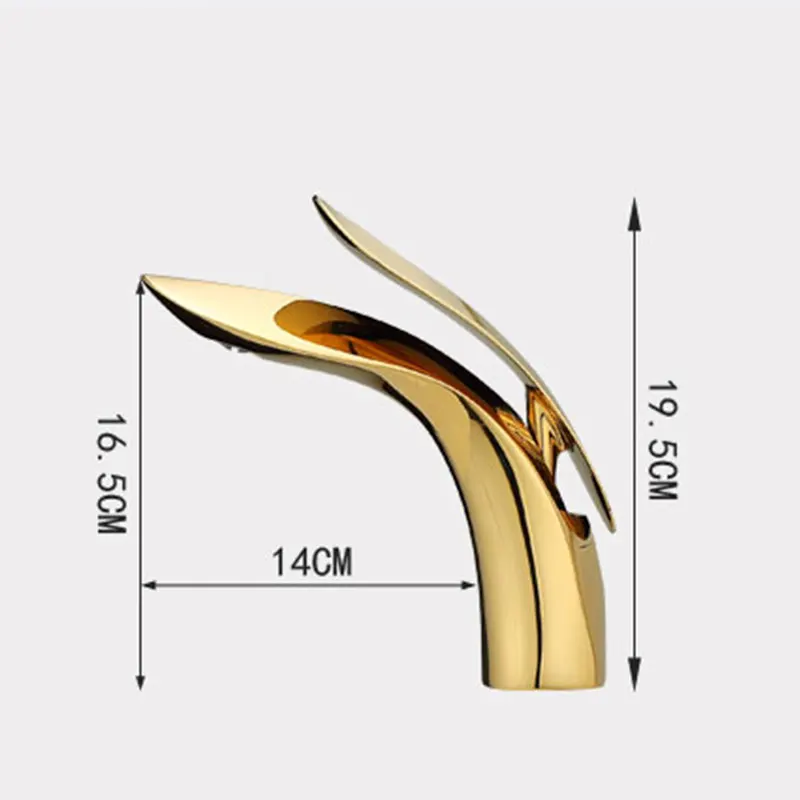 Короткие смесители для раковины с золотой отделкой и большим количеством цветов, смеситель для горячей и холодной воды