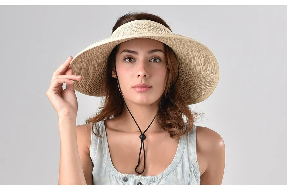 FURTALK конский хвост шляпа от солнца для женщин Летняя соломенная шляпа для пляжная Панама для девочек SH054