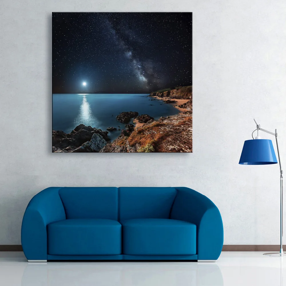 Aliexpress.com : Buy Stretched Canvas Prints Coast of The Night Sky LED ...