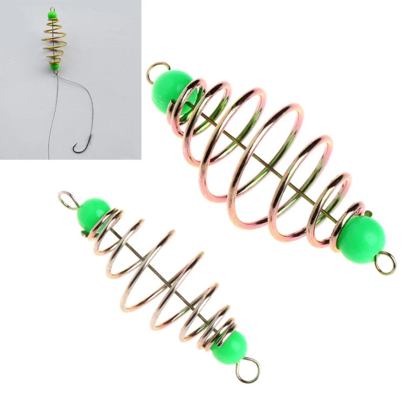 10 Pcs/Set Fishing Bait Spring Lure Inline Hanging Tackle Stainless Steel Feeder