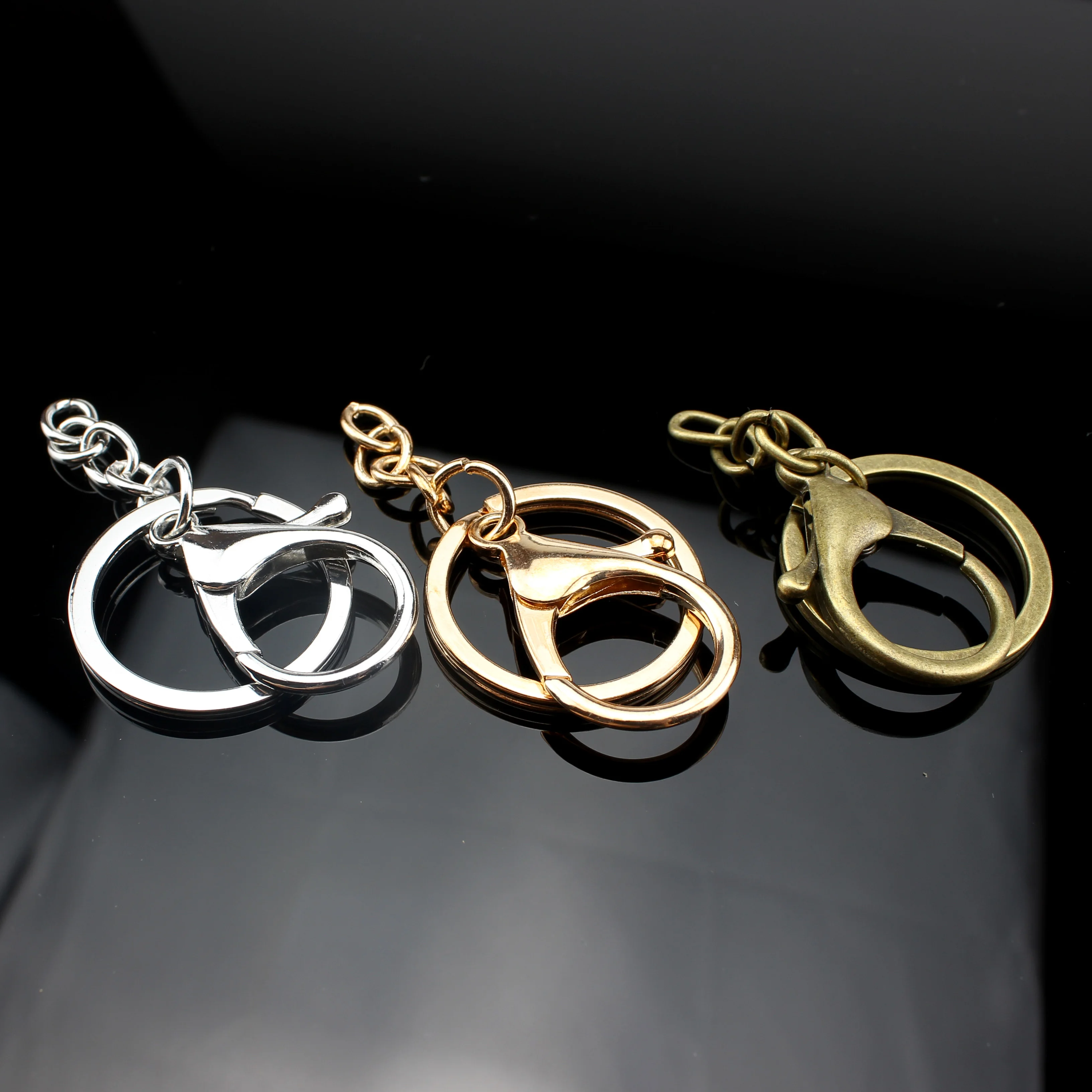

4pcs 30mm Lobster Clasp Hook Keychain Clips Key Hook car keychain Split Key Ring For Diy Jewelry Making Accessories wholesale