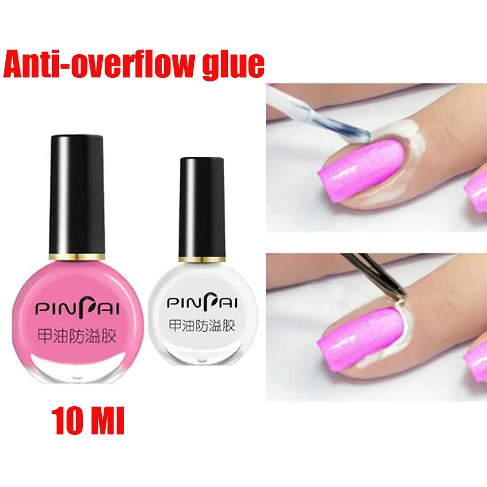 2 Colors Spill Proof Stick Polish Glue Anti Overflow Nail Glue Gel Varnish Primer Nails Glue Gel Protect Cuticle Manicure Tool