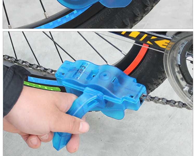 Синий портативный очиститель велосипедной цепи, щетка для чистки велосипеда, инструмент для мытья скруббера, набор для чистки горного велосипеда, для спорта на открытом воздухе