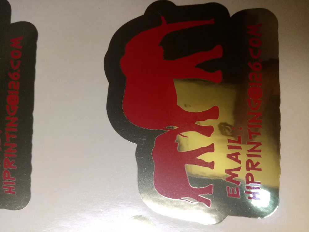 

3.5cm round gold backgrod and black white ink printing custom