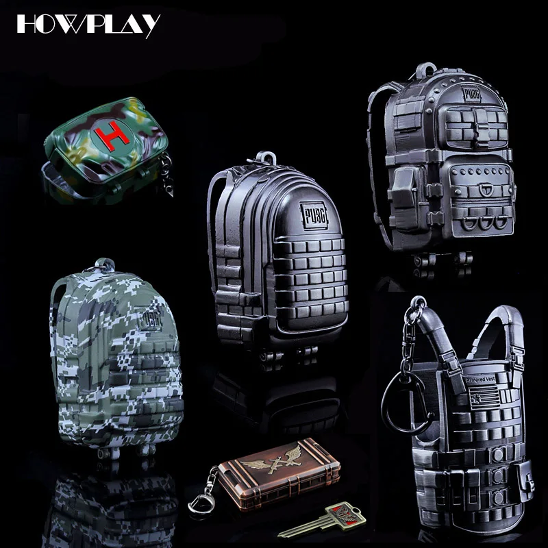 

HowPlay Playerunknown's Battlegrounds Game Keychain armored vest Camouflage bag Victory treasure First Aid Kit war arm metal toy