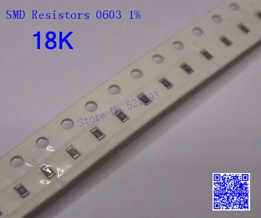 SMD резисторы 0603 18 К 18 К Ом 1/10 Вт 1% Чип резисторы