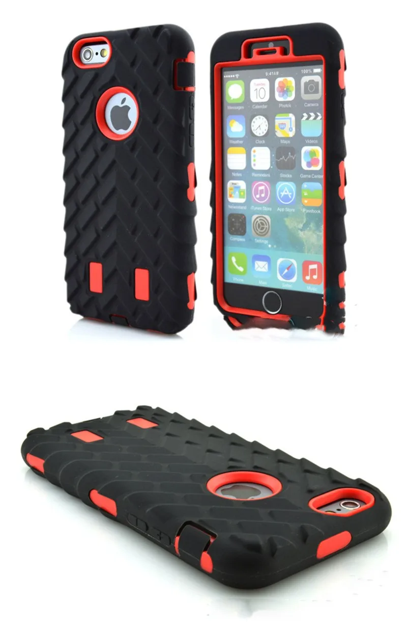 TPU + Hard Plastic 3 in 1 Heavy Duty Armor Hybrid Phone Cover for iPhone 6 (26)