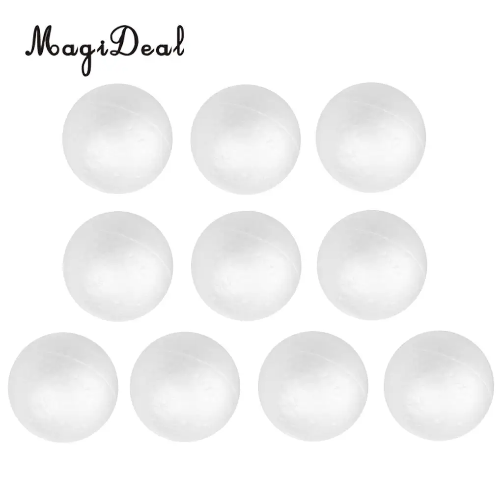 MagiDeal Delicate 10Pcs 8cm White Modelling Craft Polystyrene Foam Balls Crafts Spheres for Chrismas Tree Ornament Decoration