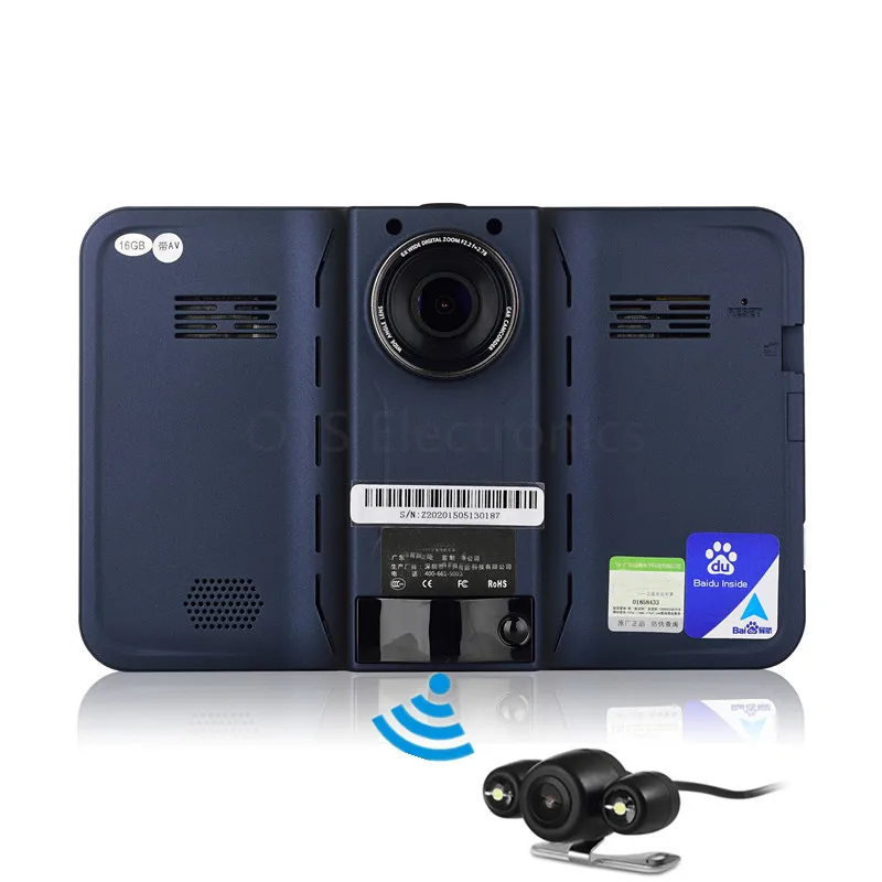 New 7 inch GPS Navigation DVR Android WiFi Rearview Camera AVIN Anti Radar Detector FM Transmit