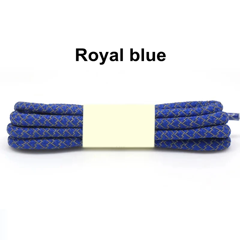 1 пара 100/120/140/160 см флуоресцентные кроссовки шнурков спортивные шнурки 3 м отражающий круглый обувь на шнуровке кружева светлые шнурки - Цвет: Royal blue