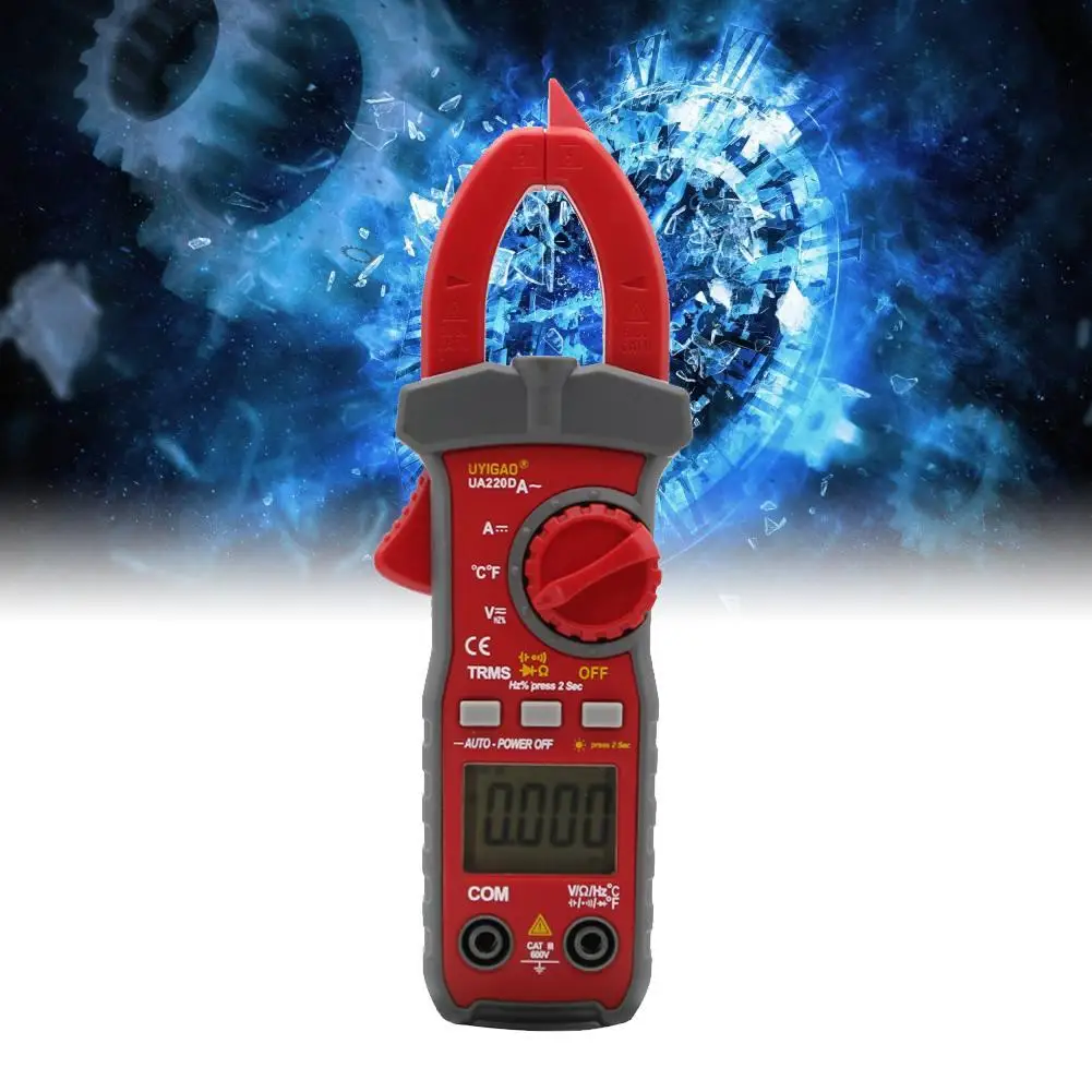 UYIGAO LED display Digital Power Clamp Meter Multimeter Voltage AC/DC Tester Clamp Pincers Red