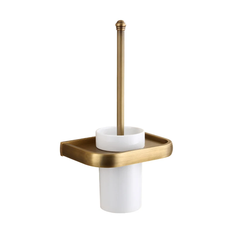4-style держатель для туалетной щетки, твердая латунь, строительная основа, керамическая чашка, античная латунь/Золотой/Розовый Золотой/масло втирают бронзу, HY-2209