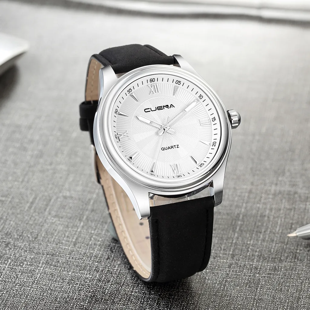 CUENA Для мужчин часы класса люкс кварцевые Нержавеющая сталь повседневные с