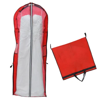 

Wedding Dress Cover Garment Bag Bridal Gown Long Clothes Protector Cover Case Foldable Storage Bag Cover Dustproof Bag Protector