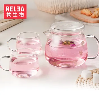 

Chinese Gongfu Glass Tea Pot Set With Infuser Filter High Handle Heat-Resisting Glass Tea jug Clear Glass Tea pot With Infuser