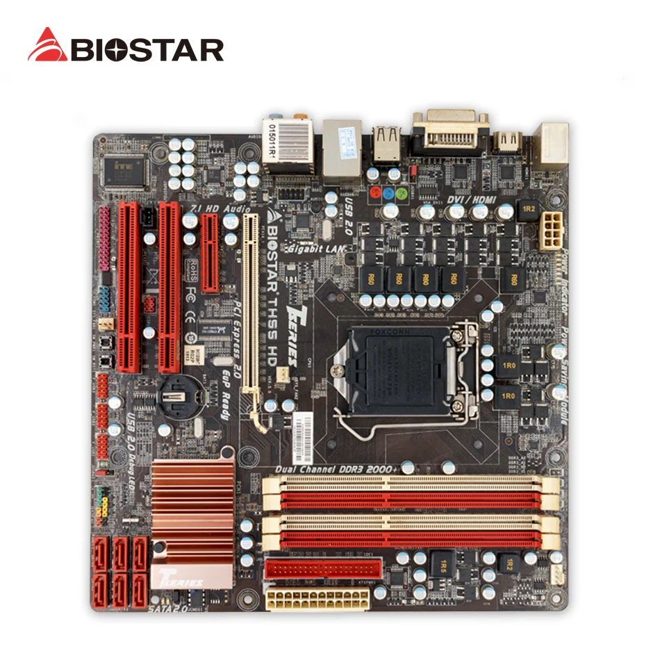 BIOSTAR TH55 HD Original Used Desktop Motherboard H55 LGA 1156 DDR3 16G SATA2 USB2.0 Micro ATX h55 atx lga 1156 computer motherboard w vga usb 2 0 pci multicolored
