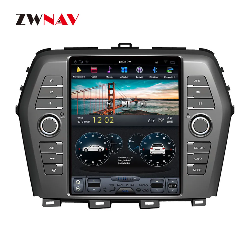 

ZWNVA Tesla Style IPS Plus Screen Android 7.1 Car No DVD Player GPS Navigation For Nissan Maxima Auto AC Edition 2016 2017 2018