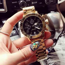 2017 кварцевый золотые часы мужские Элитный бренд Топ Роуз золотые часы женские петух Мужской известный Повседневная мода наручные часы