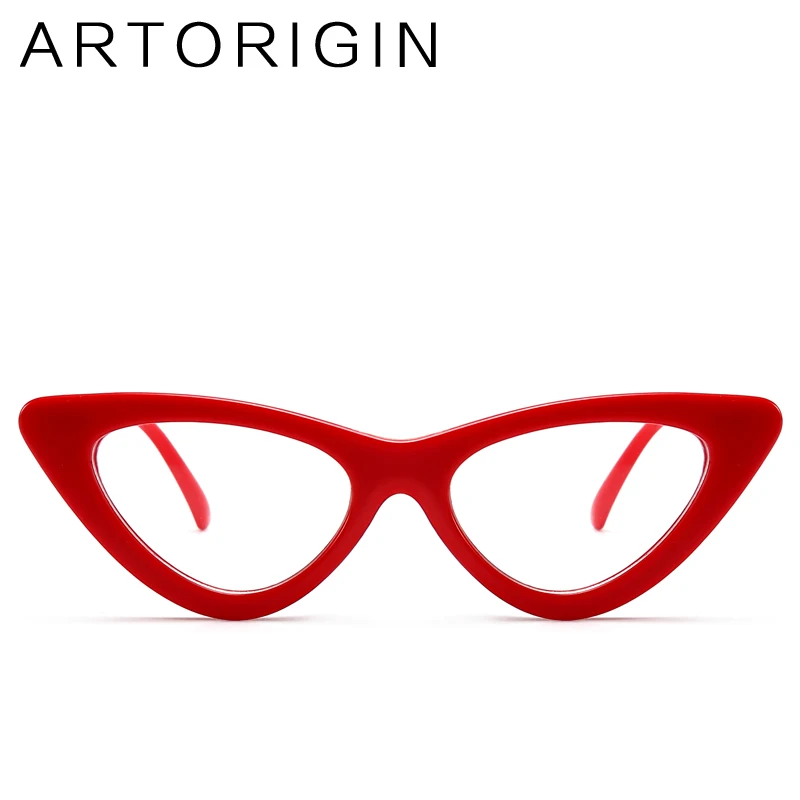 ARTORIGIN модная оправа для очков в стиле кошачьи глаза для женщин, маленькие треугольные оправы для очков, женские декоративные очки с прозрачными линзами