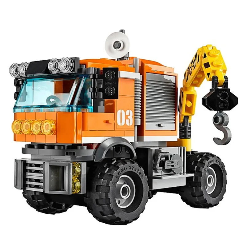 394pcs Polar Adventure Legoings Crane Truck Arctic Outpost Model Building Blocks Kit Toys Kids Birthday Christmas Gifts