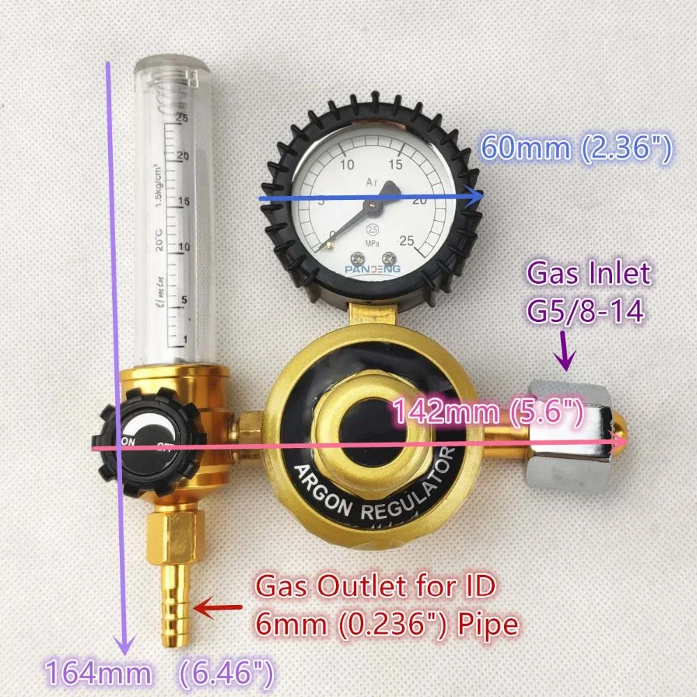 Аргоновый Регулятор 0-25 МПа аргон CO2 гелиевый азот G5/8 на входе MIG/MAG TIG сварочный газовый расходомер регулятор давления