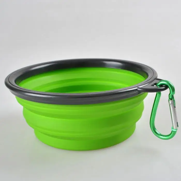 New Collapsible foldable silicone dog bowl candy color outdoor travel portable puppy doogie food container feeder dish