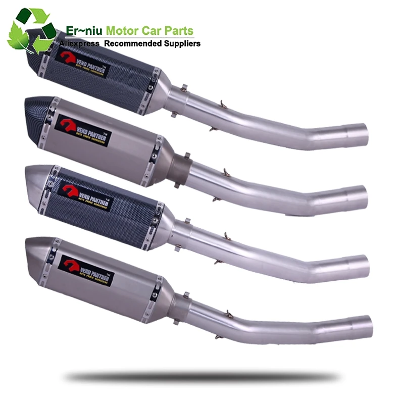 

Stainless Steel Carbon Fiber Face Exhaust Muffler Middle Bend Pipe Slip-On For KAWASAKI ZX6R ZX-6R 2008 to 2014