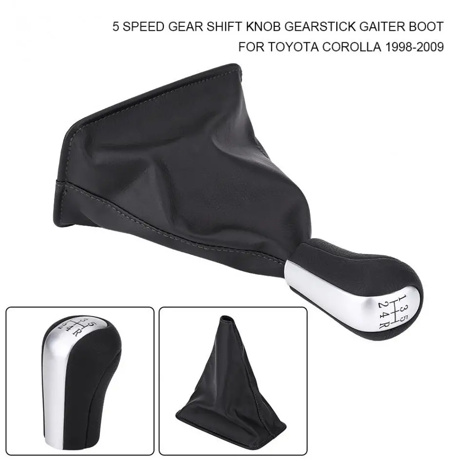 

5 Speed Gear Shift Knob Gearstick Gaiter Boot Car Styling for Toyota Corolla 1998 1999 2000 2001 2002 2000-2009 Car Accessories