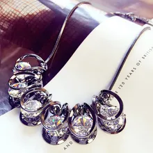 2016 New Arrival Women Pendant Necklaces Luxury Bright Crystal Short Chain Korean Dress Accessories Clavicle Jewelry