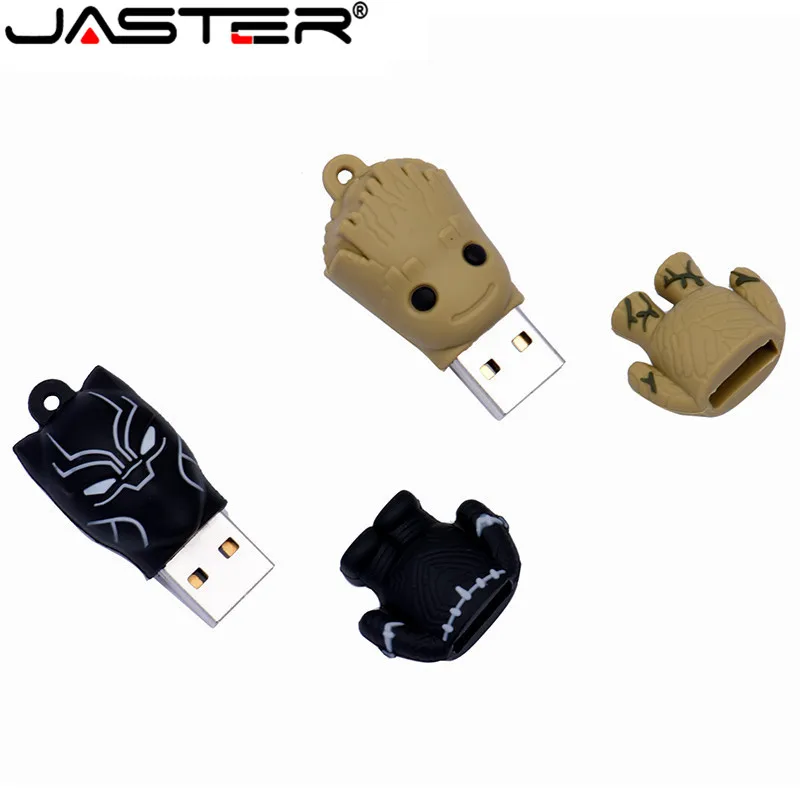 JASTER Marvel Comics Черная пантера Дэдпул USB 2,0 флеш-накопитель Миньоны карта памяти Флешка 4 ГБ 16 ГБ 32 ГБ 64 ГБ подарок