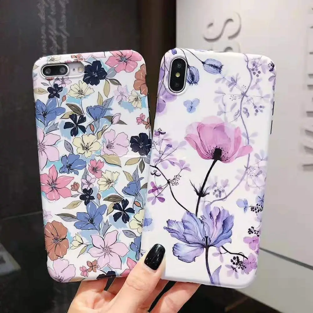 

Luxury Flower Pattern imd Silicone Soft TPU Phone Case For iPhone XS MAX XR X 8 7 6 6s Plus Case Back Cover Fundas Coque Shell