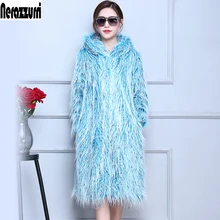 Нерадзурри Модные Искусственный мех пальто с капюшоном более Размеры d мохнатый волосатые искусственная Меховая куртка пушистый винтаж плюс 5xl 6xl 7xl