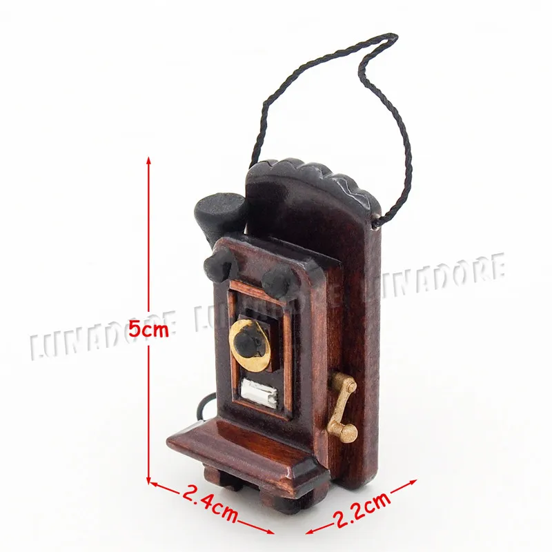 Odoria 1:12 миниатюрный антикварный настенный телефон Винтажный стиль кукольный домик мебель аксессуары для гостиной спальни кухни