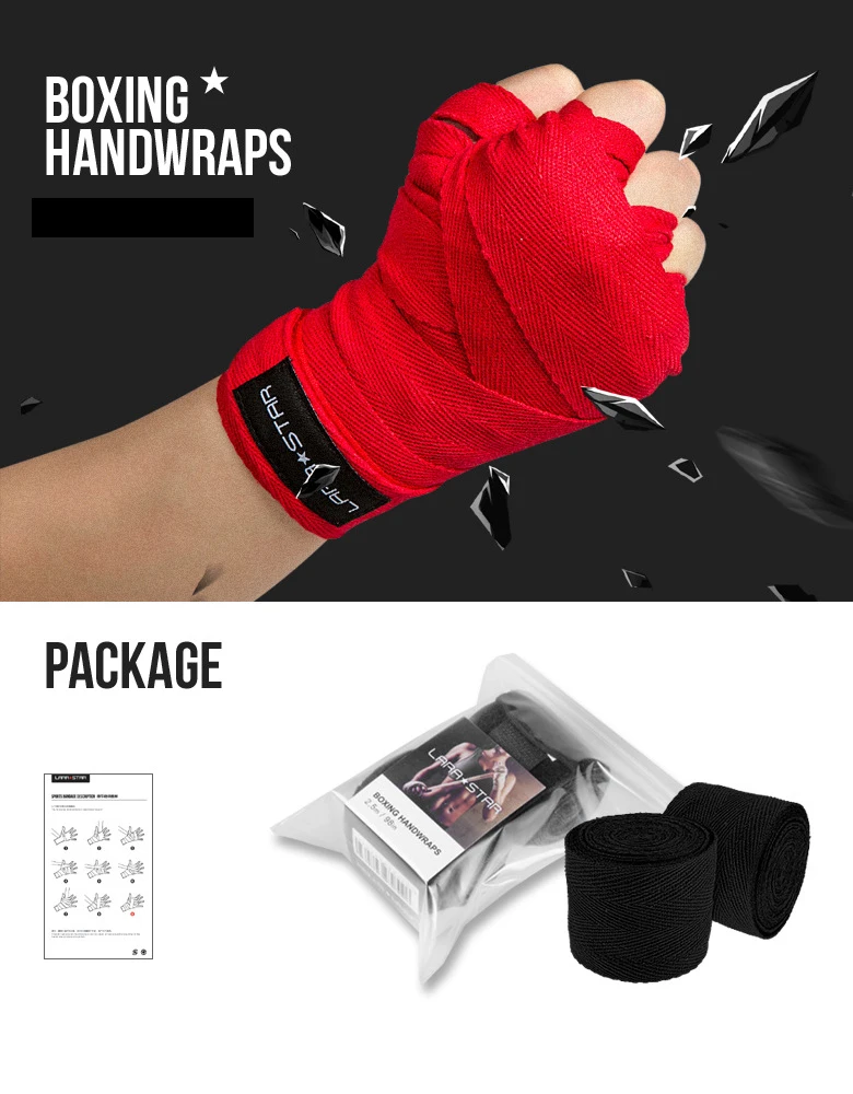 2pcs 1.5m 3m Boxing Handwraps Bandage Gloves Mma Train Wrist Protect