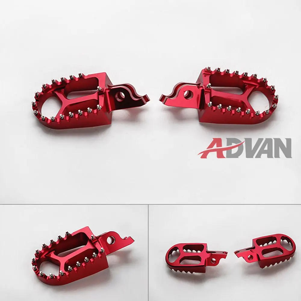 SHIPPING FREE Motorcycle Foot Pegs Rests Red Billet CNC Wide Footpegs