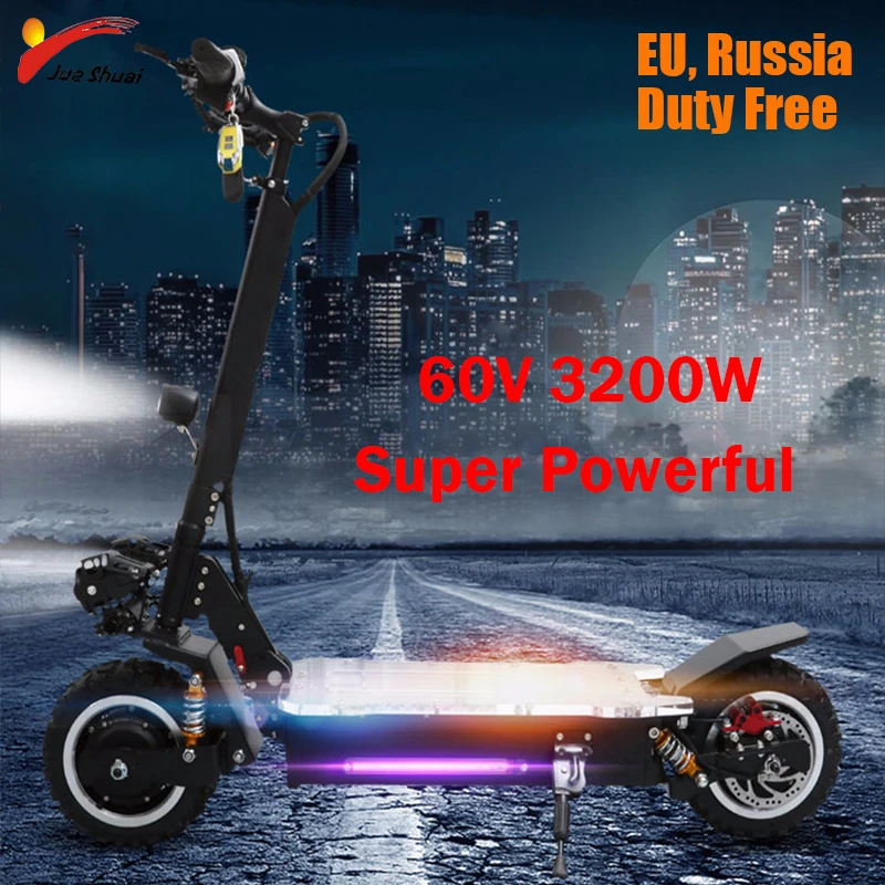 Perfect JS 60V 3200W 11inch Powerful Electric Scooter Brushless Motor Foldable Hoverboard Multifunction Unisex CE Koowheel Skateboard 3