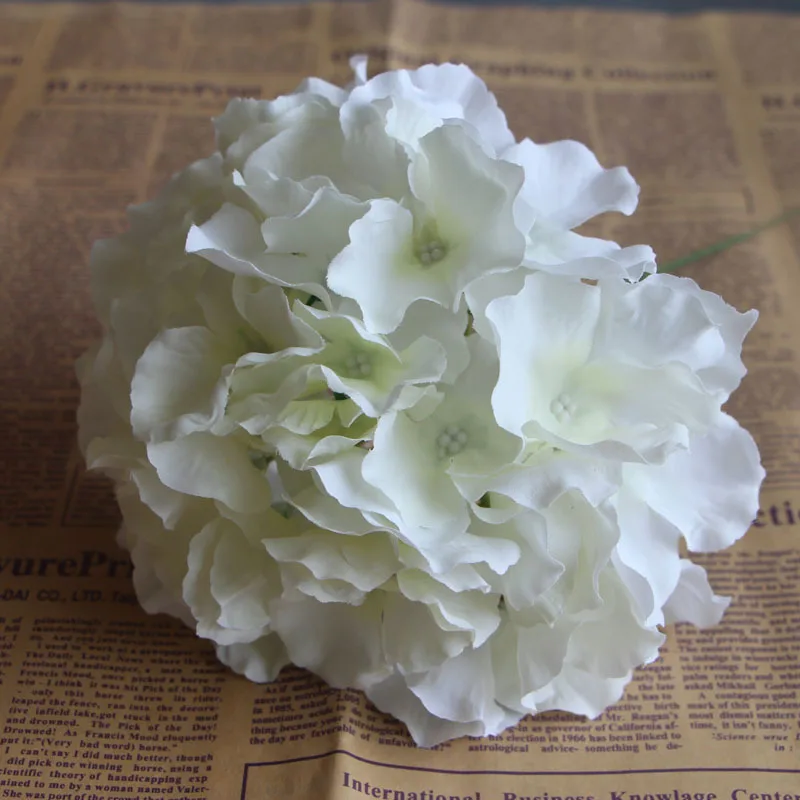 12 веток Искусственные цветы из шелка Цветок Европейский яркий большой размер головки гортензии цветок Свадебные украшения для дома Вечерние