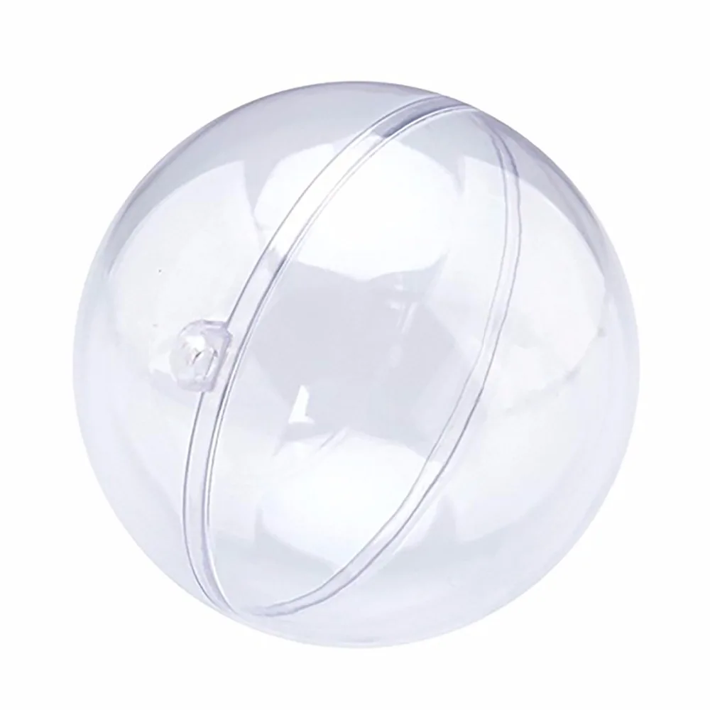 (Paquete de 6) adornos de bolas de Navidad de plástico transparente DIY de 100mm (Paquete de 6) adornos de bolas de Navidad de plástico transparente DIY de 100mm