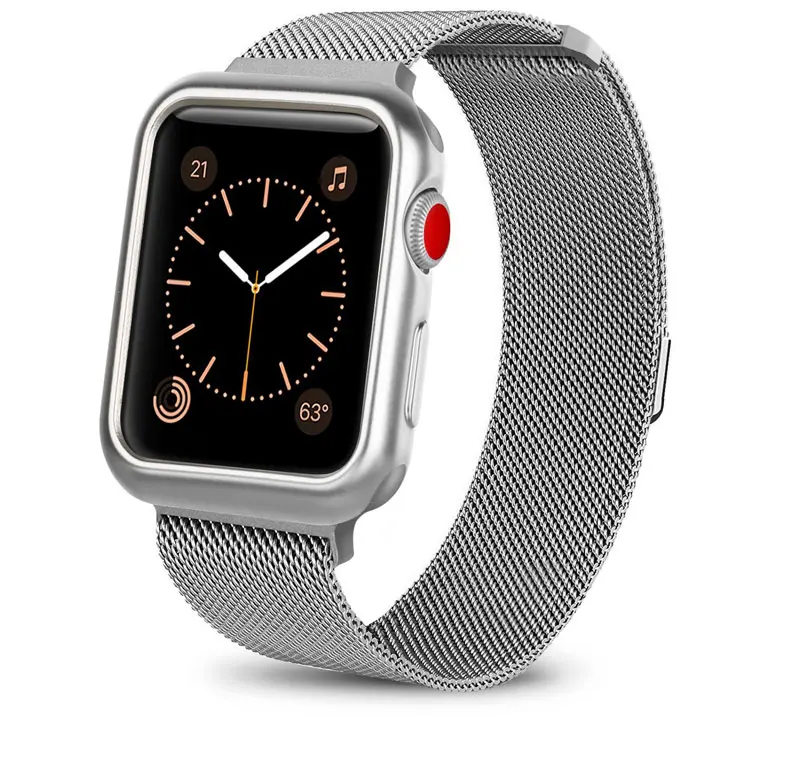 Чехол для часов+ ремешок для Apple Watch 4 3 5 iwatch 42 мм 38 мм 44 мм 40 мм Миланский Браслет из нержавеющей стали