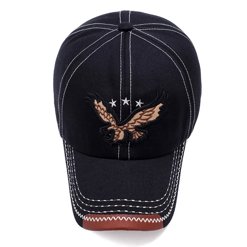 Yienws Curved BRIM Gorras de béisbol hombres huesos sombreros águila gorra beisbol hombre ajustable sombreros marino café negro yic049