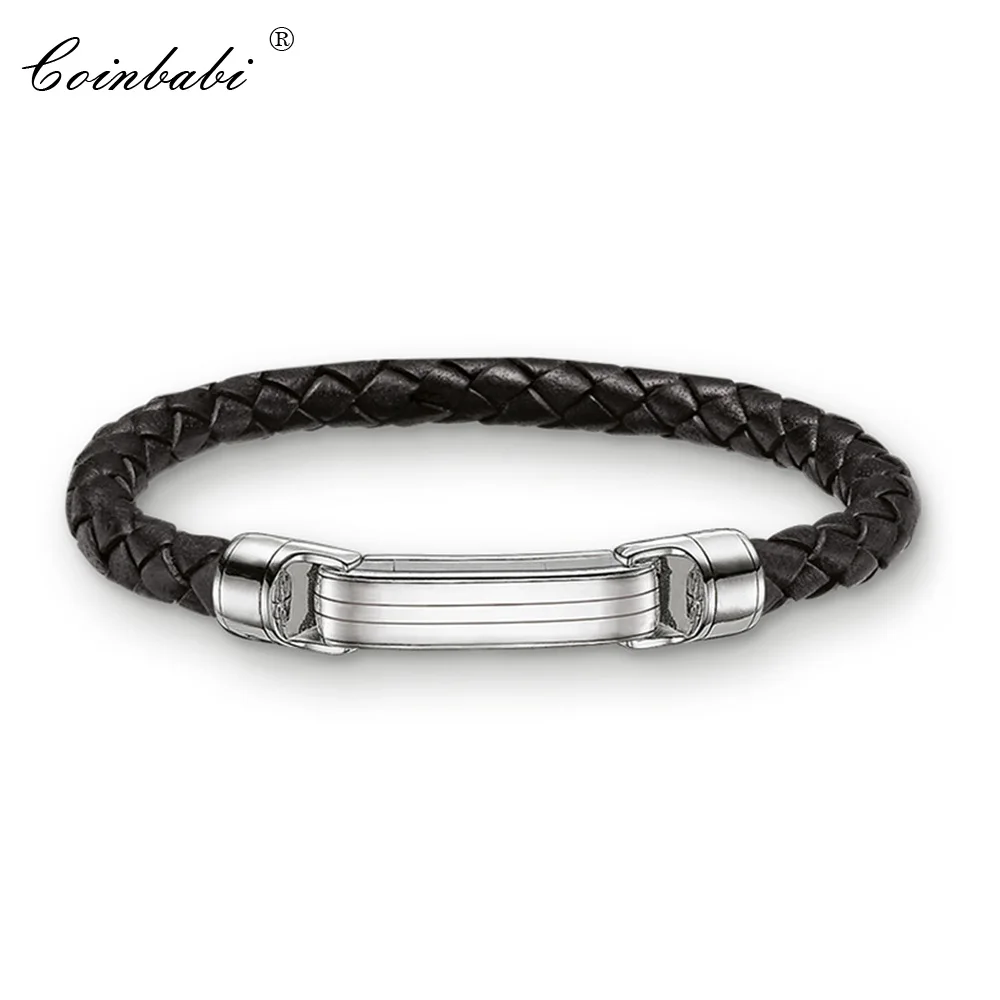 

Leather Bracelets Lines,Thomas Style Heart Rebel 925 Sterling Silver Fashion Jewelry Gift For Women And Men