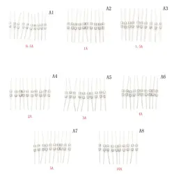Оптовая продажа 10 шт./лот 250 В 10 мм 3,0 в двойной Железный колпачок осевой медленный стеклянный предохранитель с свинцовым проводом Mix Set 0.5A, 1A