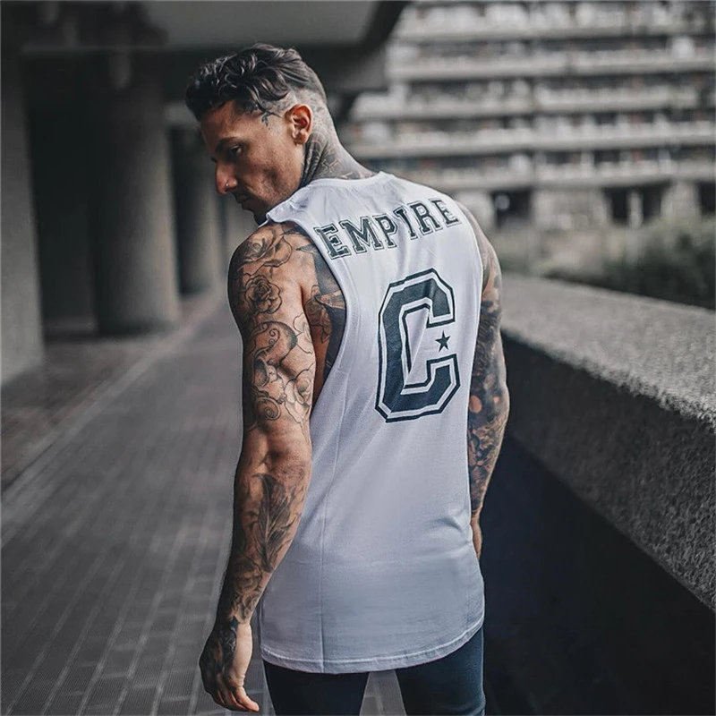 Tank Tops men Summer Print Cotton shirt-6