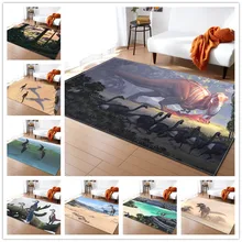 Европейские и американские Jurassic 3D Dinosar печатные ковры для гостиной коврики мягкие фланелевые домашний декоративный ковер дети подарочный коврик